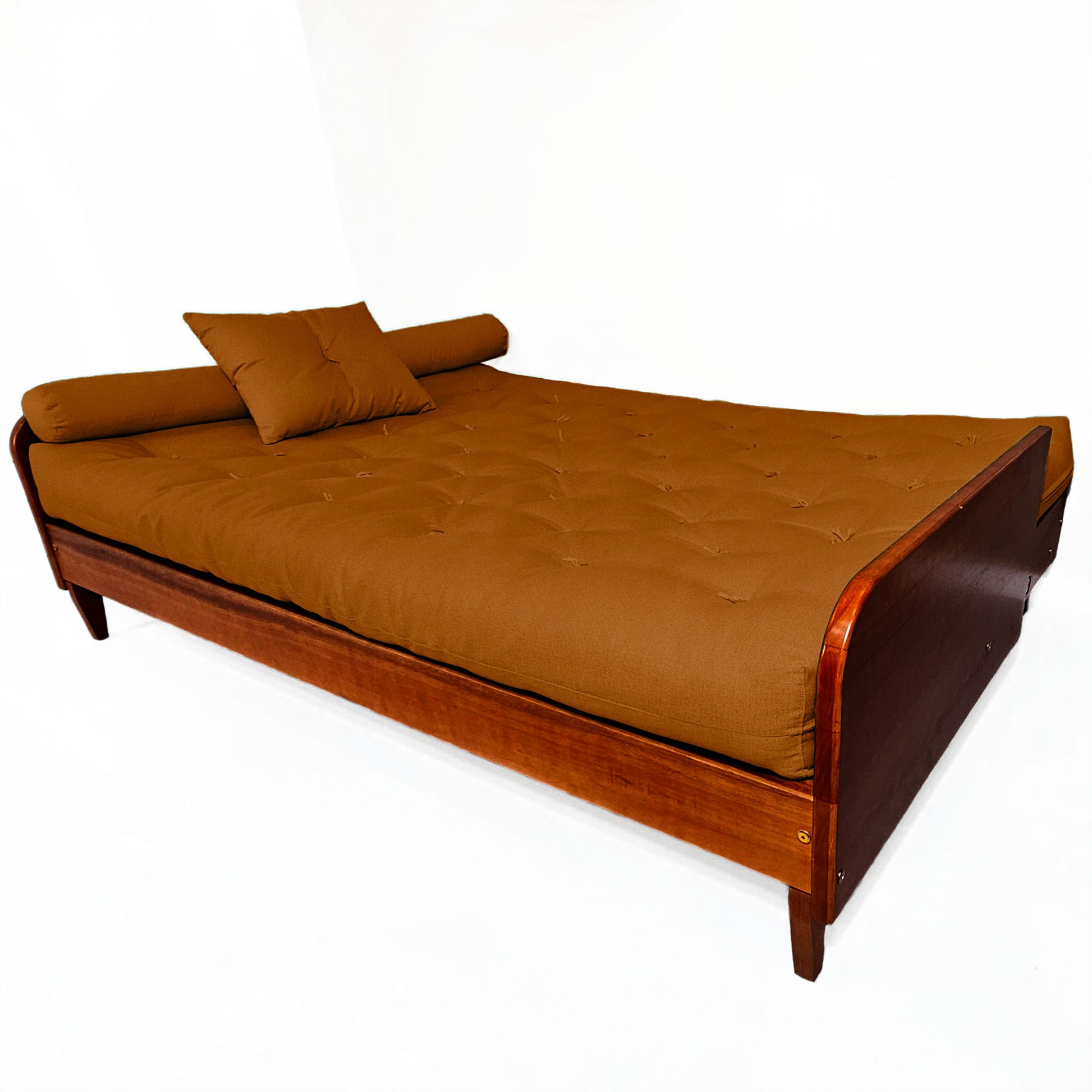 Sofá Cama Paris Sarja Madeira Nobre Imbuia - Caramelo