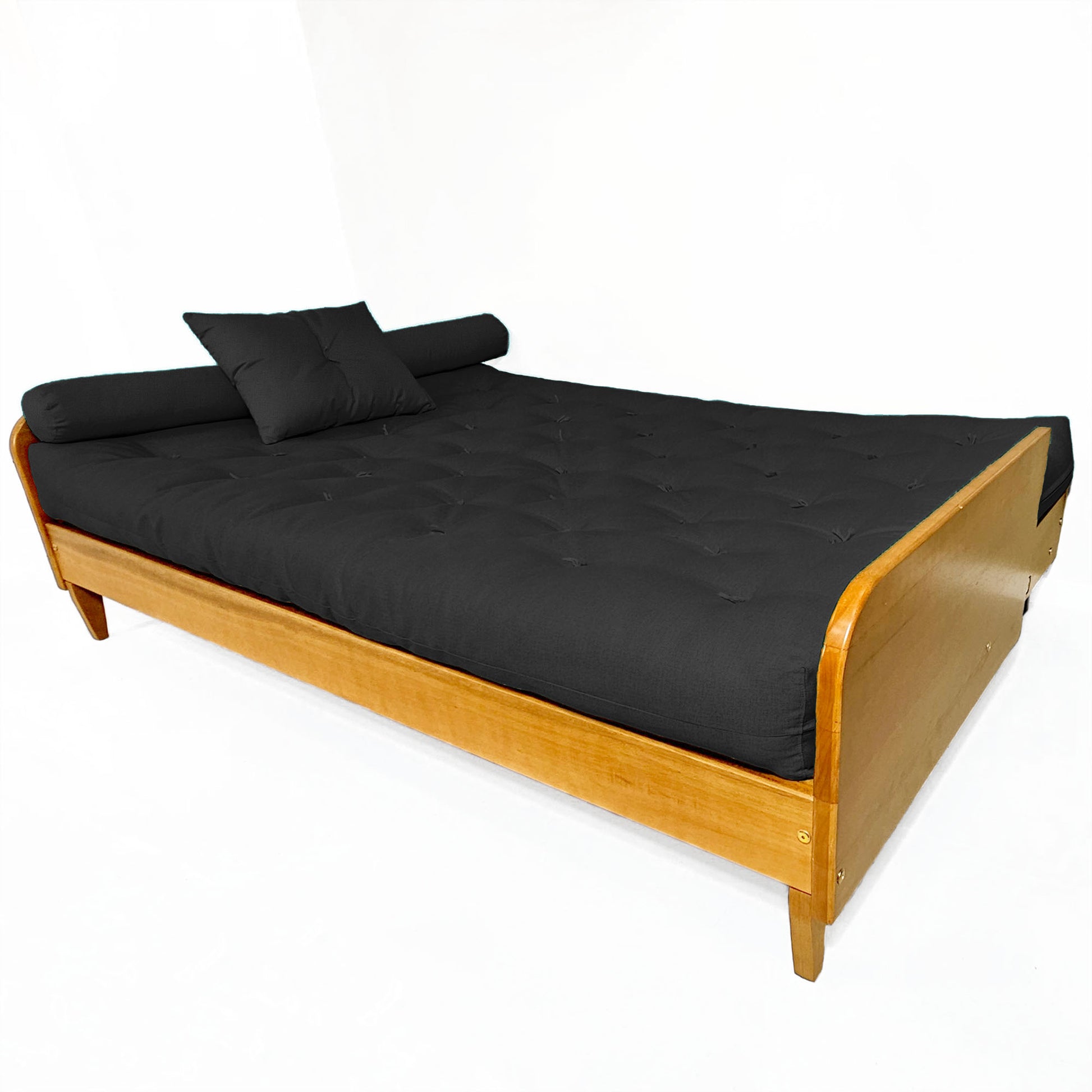 Sofá Cama Paris Sarja Madeira Nobre Natural - Preto
