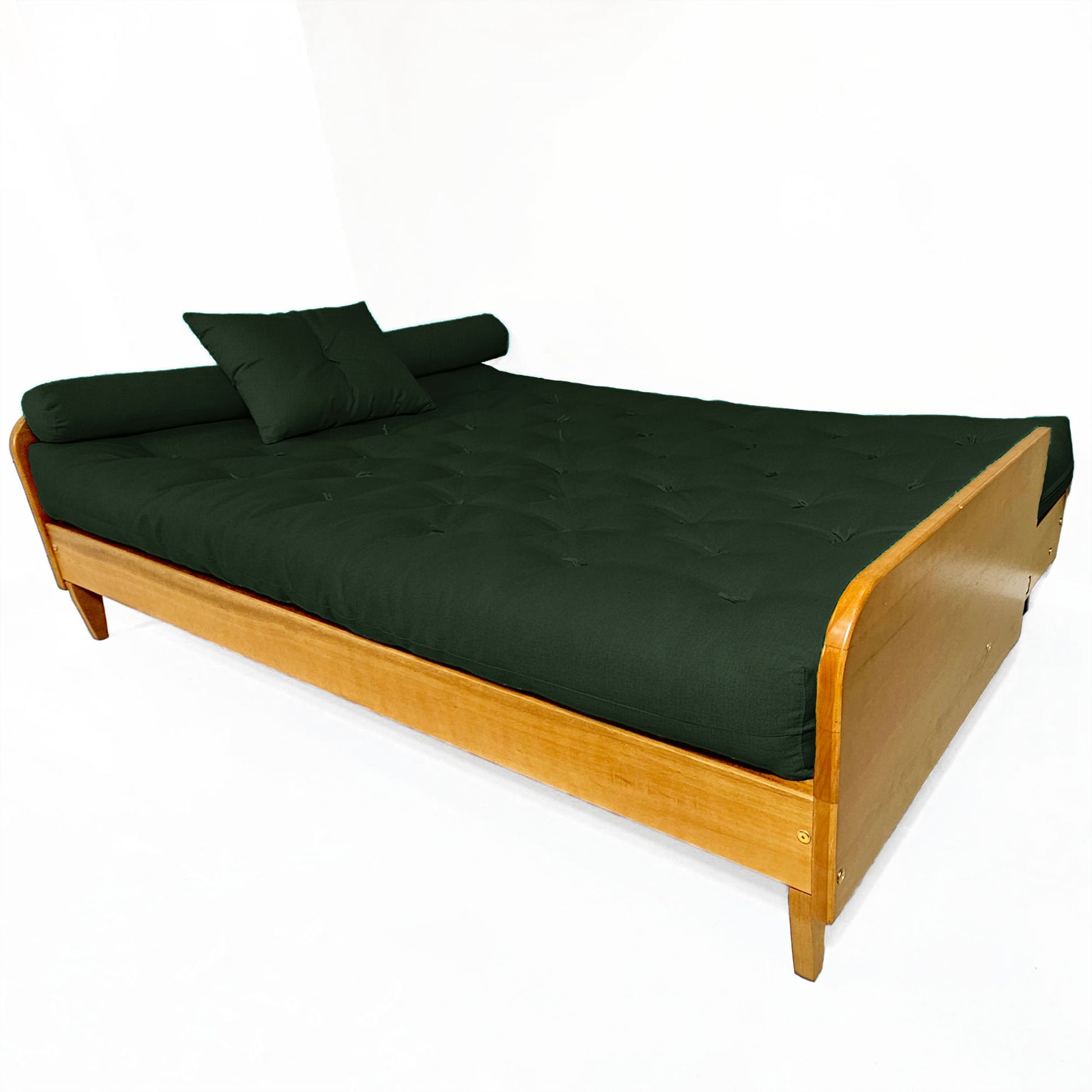 Sofá Cama Paris Sarja Madeira Nobre Natural - Verde Militar