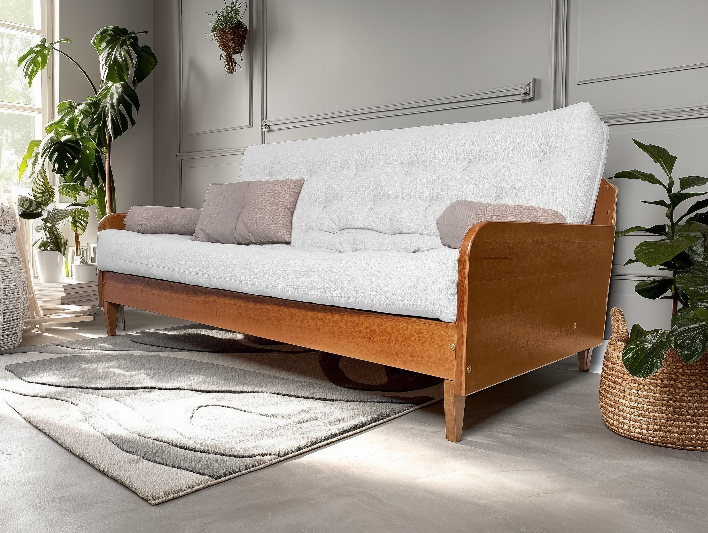 Sofá futon 3 e 4 Lugares