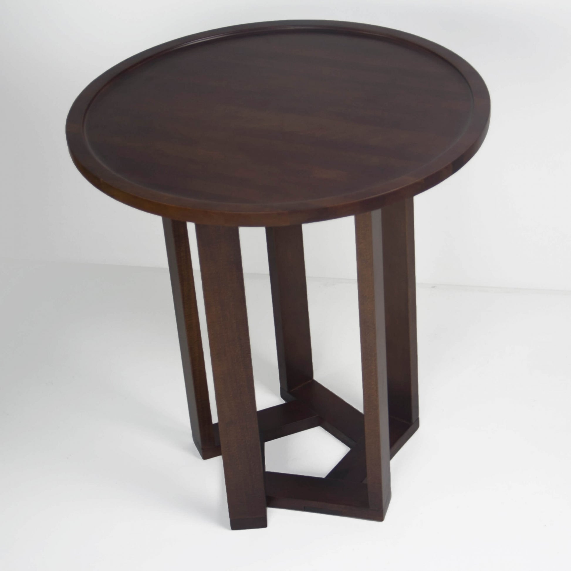 Mesa Lateral Design Redonda Madeira Nobre Imbuia