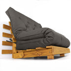 Sofá Cama Casal Futon Tokio D33 Madeira Cor Mel Acquablock Chumbo