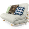 Sofa Cama Casal Futon Oriental  Madeira Maciça Acquablock Branco Off