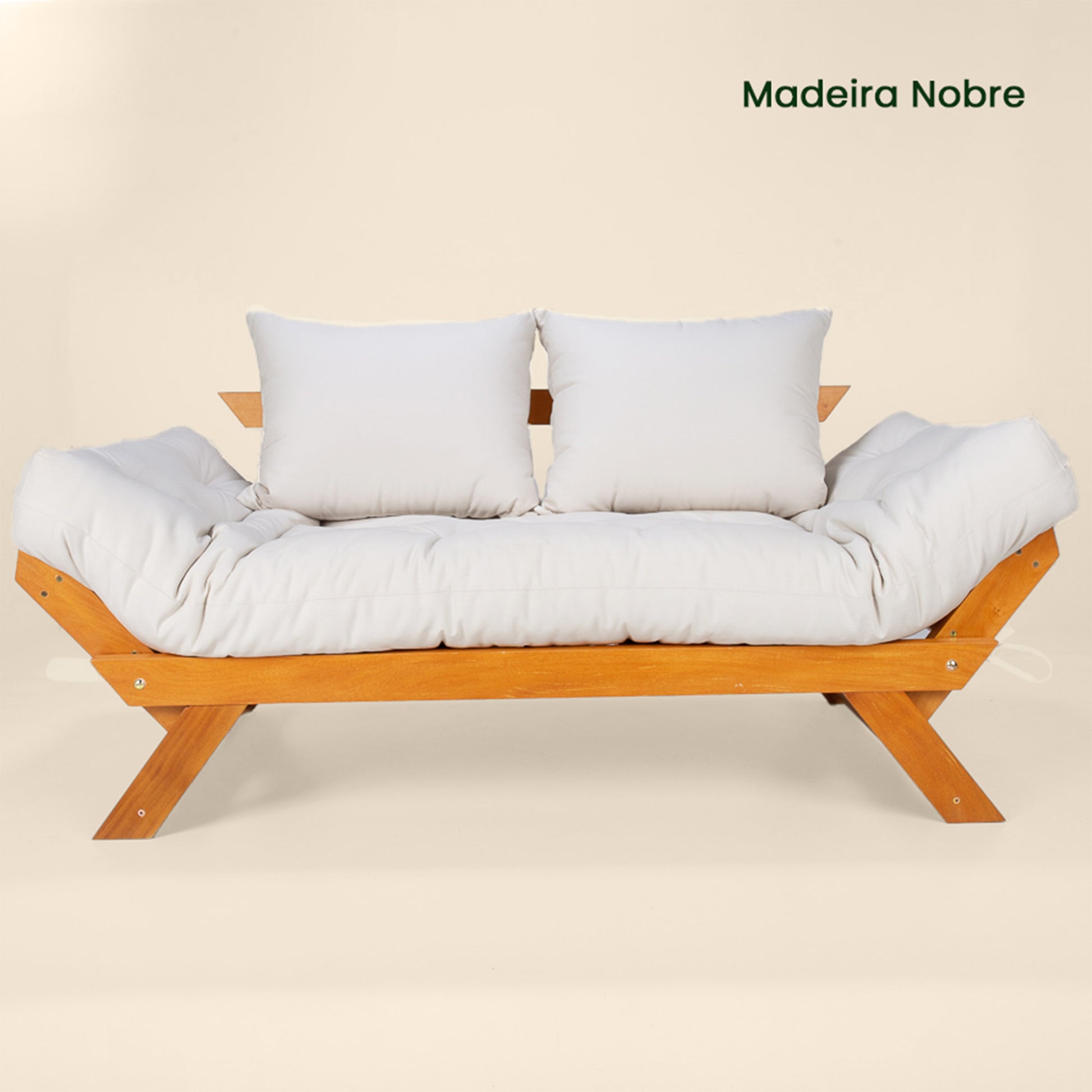 Sofá Japão Futon Acquablock Madeira Nobre Natural - Chumbo