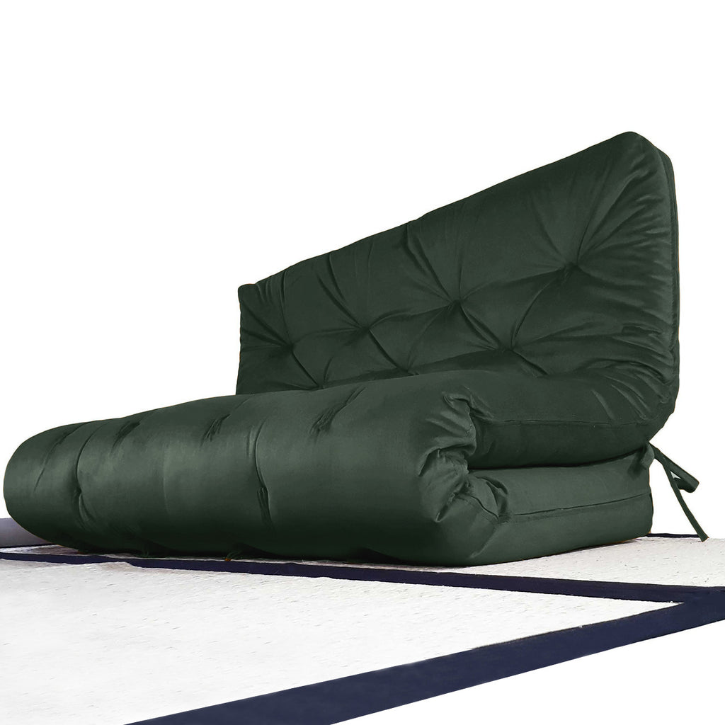 Futon Sofá Cama Casal Oriental Sarja Verde Militar