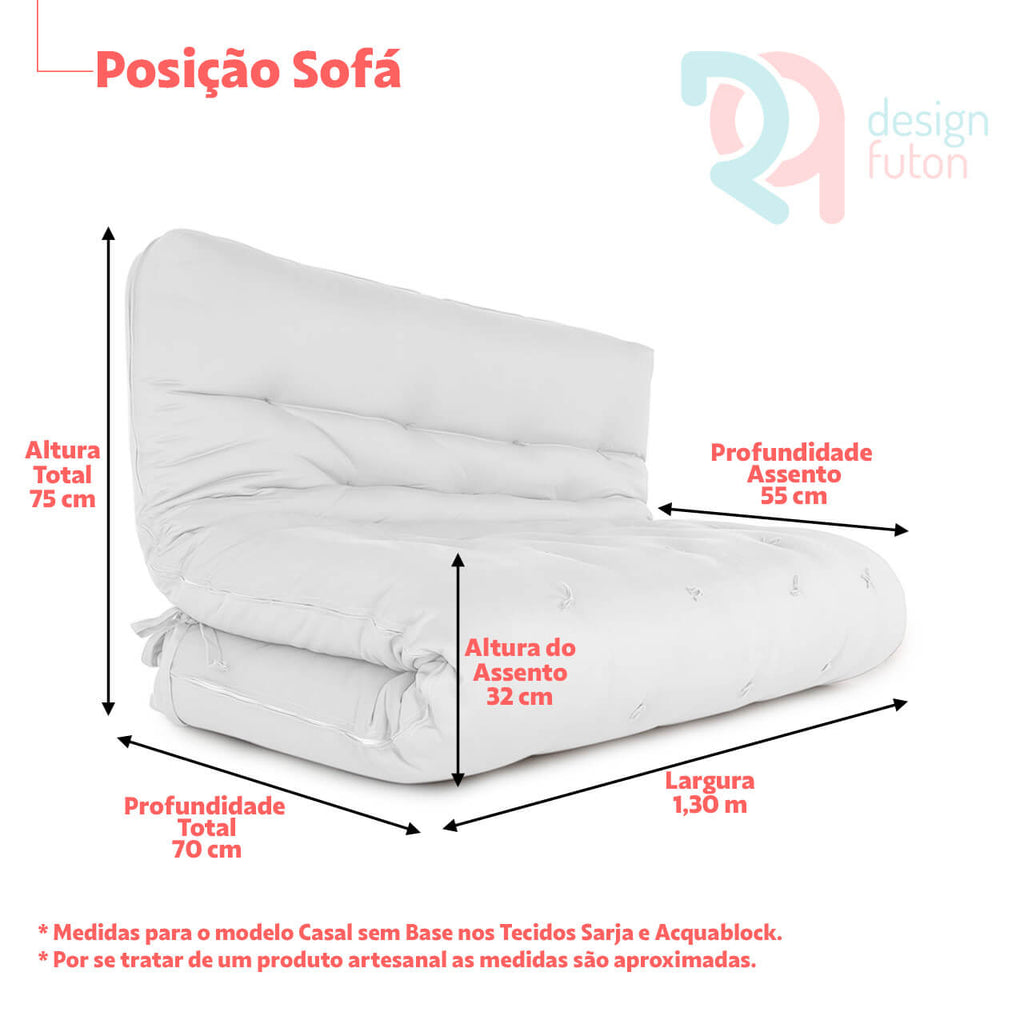 Futon Sofa Cama Casal D33 Tendencia Oriental Preto