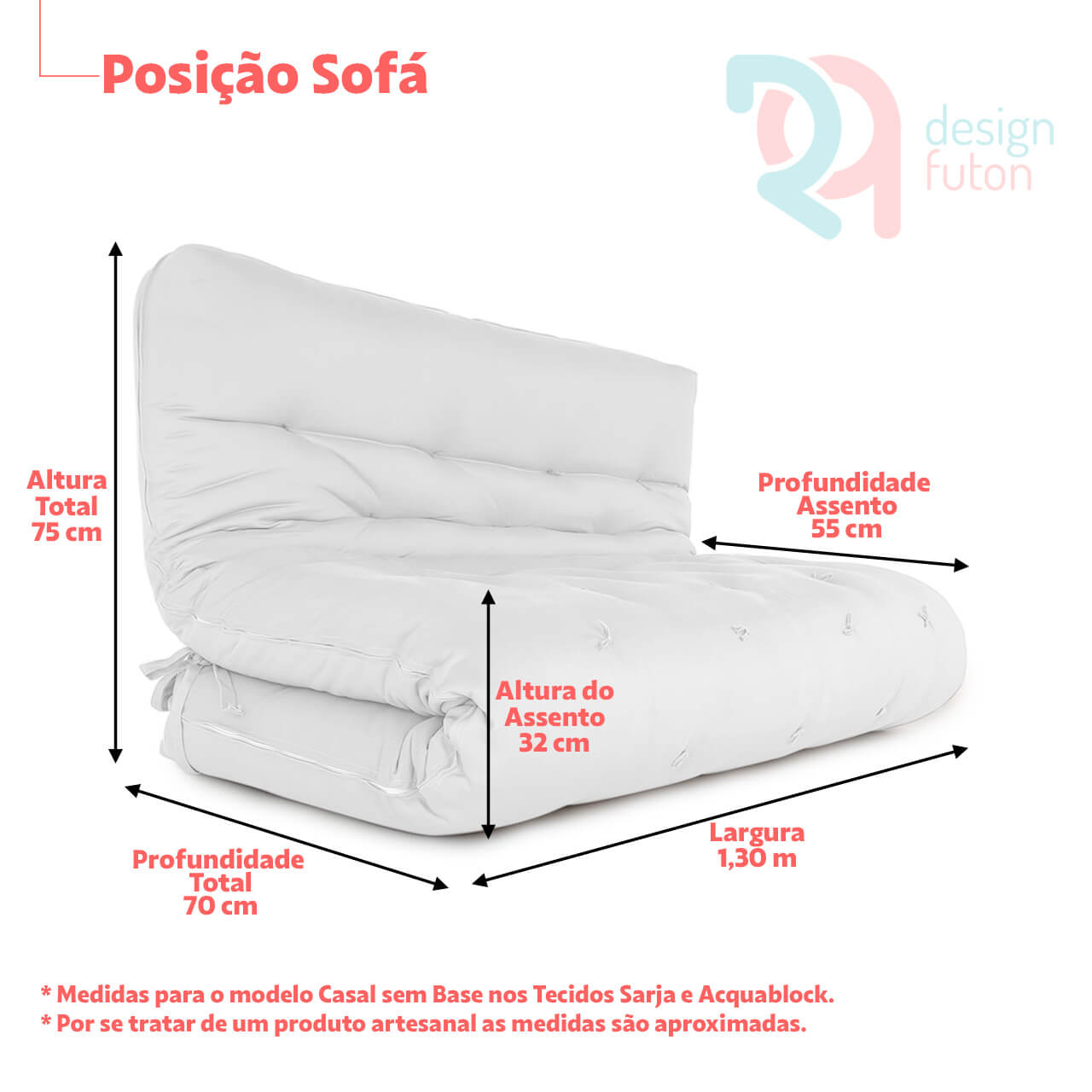 Futon Sofa Cama Casal D33 Tendencia Oriental Preto