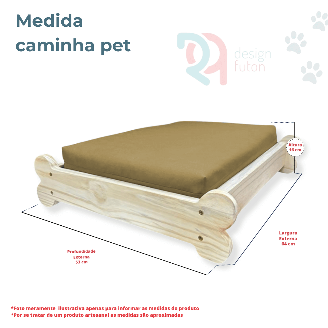 Cama Caminha Pet Impermeável Madeira Maciça - Fendi