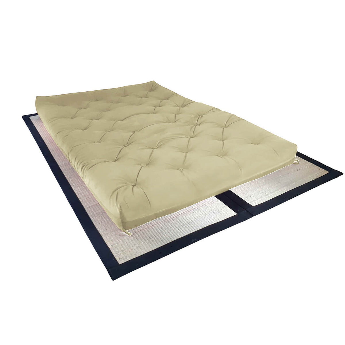 Futon Sofa Cama Casal D33 Tendencia Oriental Bege