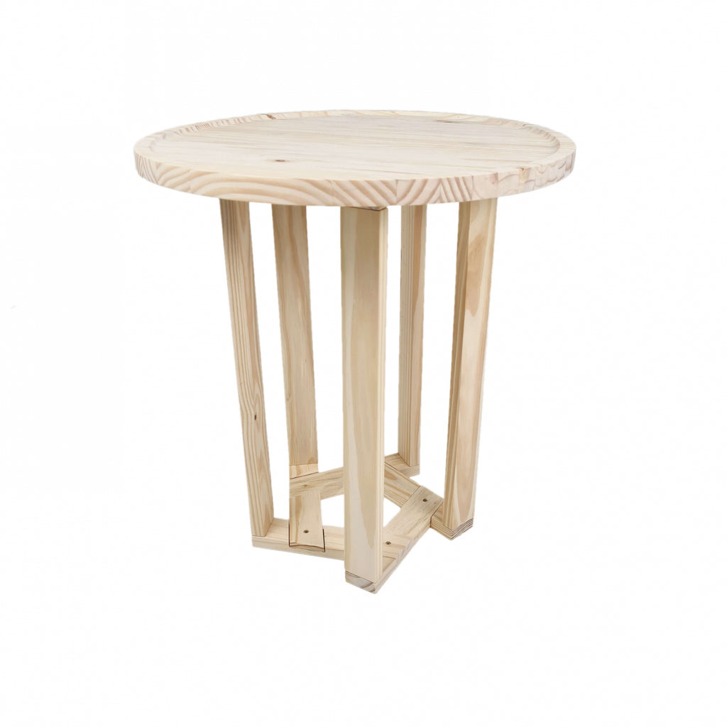 Mesa Lateral Design Redonda Madeira Pinus
