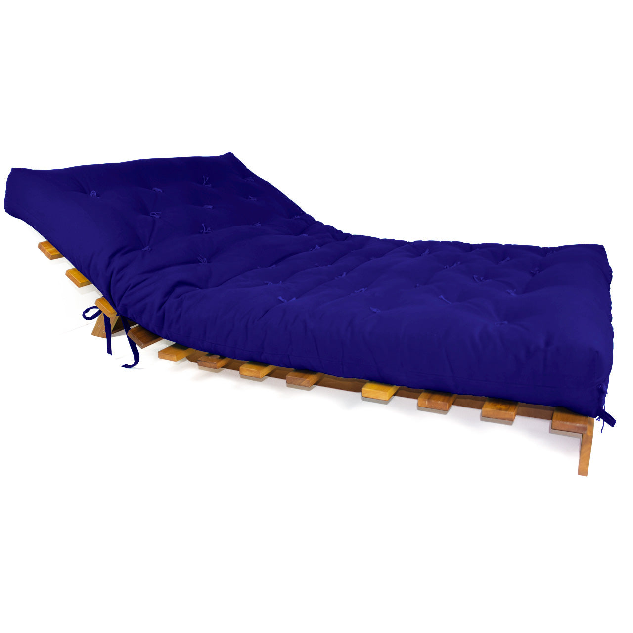 Sofá Cama Casal Futon Tokio Madeira Nobre Acquablock Azul Royal