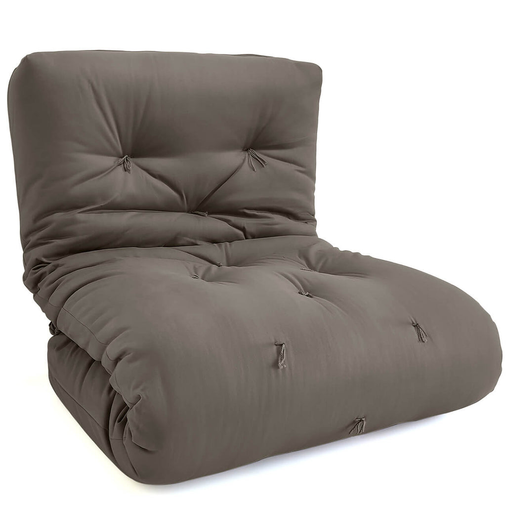 Futon Solteiro Oriental D28 Dobrável Cinza