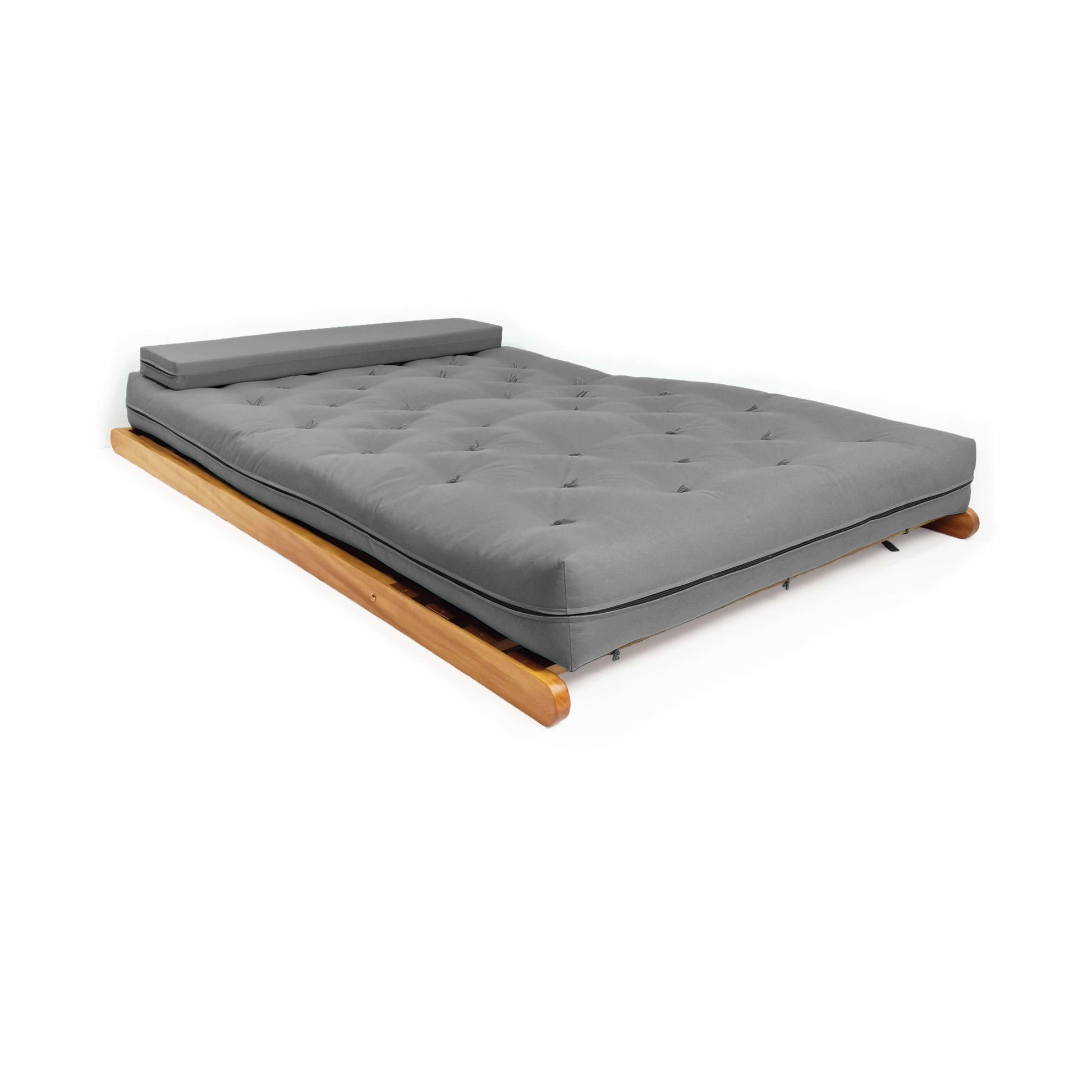Poltrona New York Reclinável Casal Futon Sarja cinza Sala de Estar