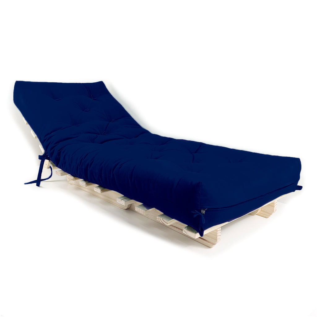 Sofa Cama Solteiro Futon Dobrável Acquablock Azul Royal