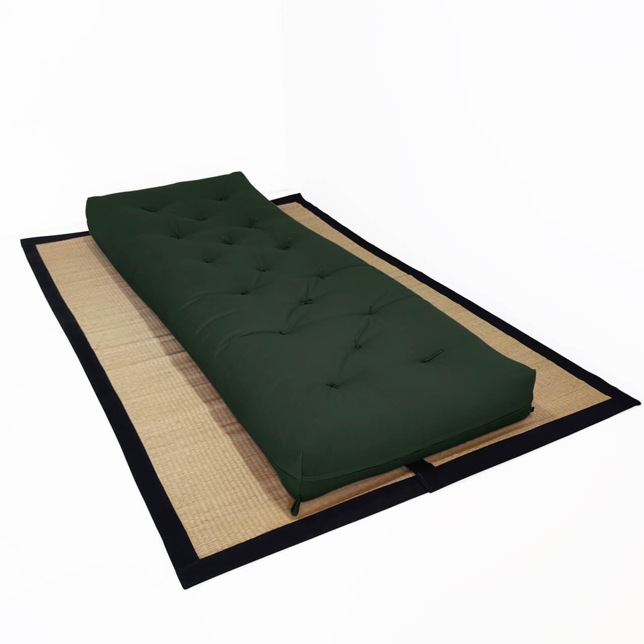Futon Solteiro Oriental D28 Dobrável Verde Militar