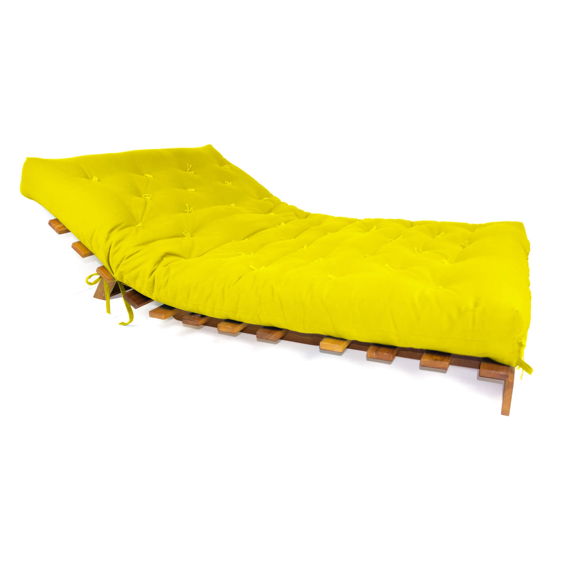 Sofá Cama Casal Futon Tokio Madeira Nobre Acquablock Amarelo