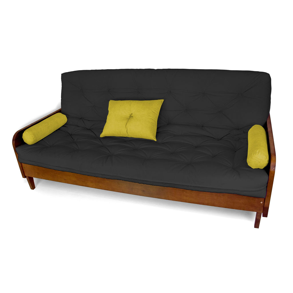 Sofá Cama Paris Acquablock Madeira Nobre Imbuia - Preto
