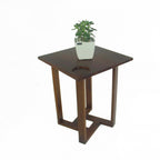 Mesa Lateral Design Quadrada Madeira Nobre Imbuia