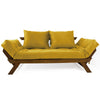 Sofá Japão Futon Acquablock Madeira Cor Imbuia - Amarelo