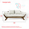 Sofá Cama Reclinável Futon Japão - Madeira Sem Pintura Tecido Acquablock Cor Verde Oliva