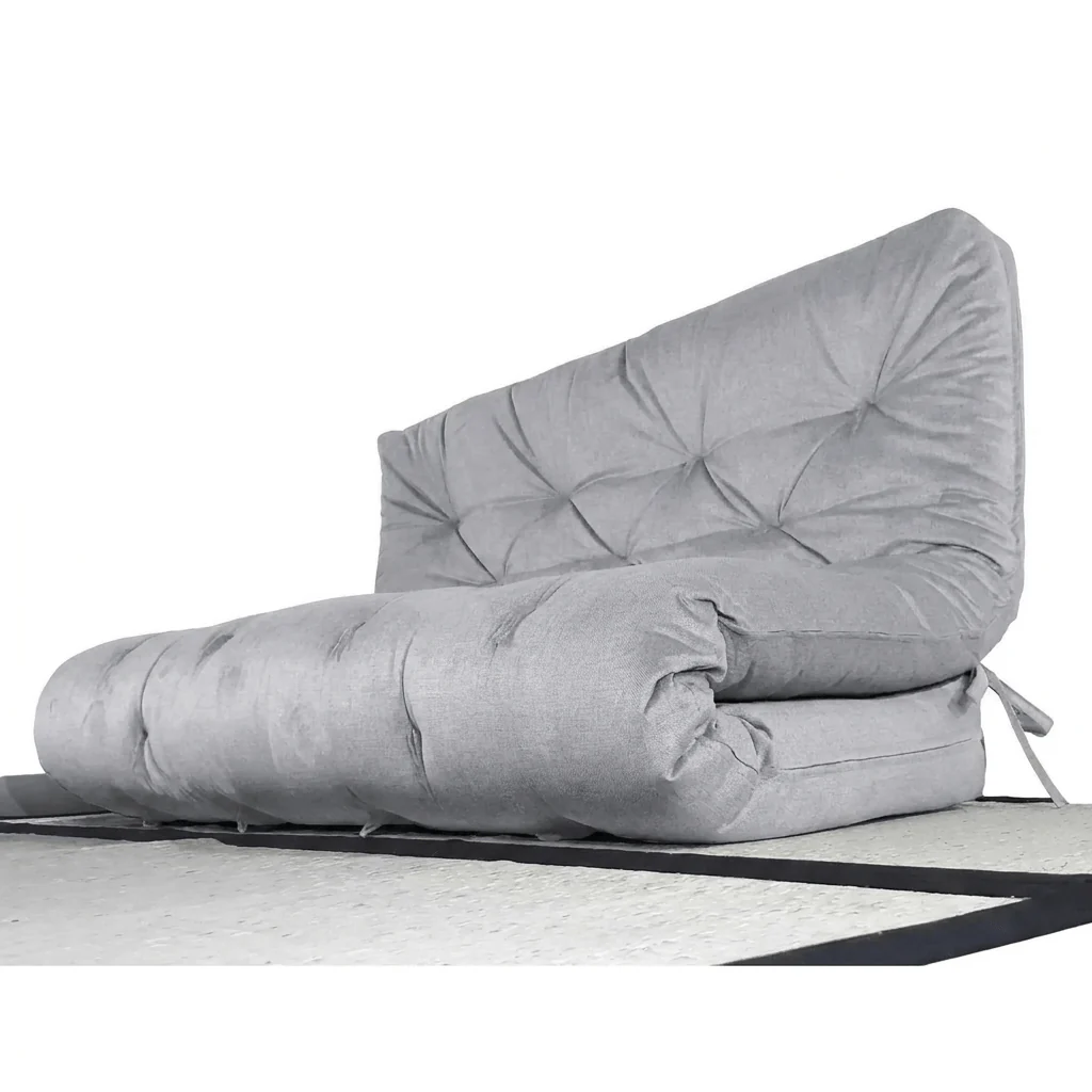 Futon Sofá Cama Casal Oriental Cinza Linho