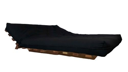 Sofa Cama Futon Oriental King Madeira Nobre Sarja Preto