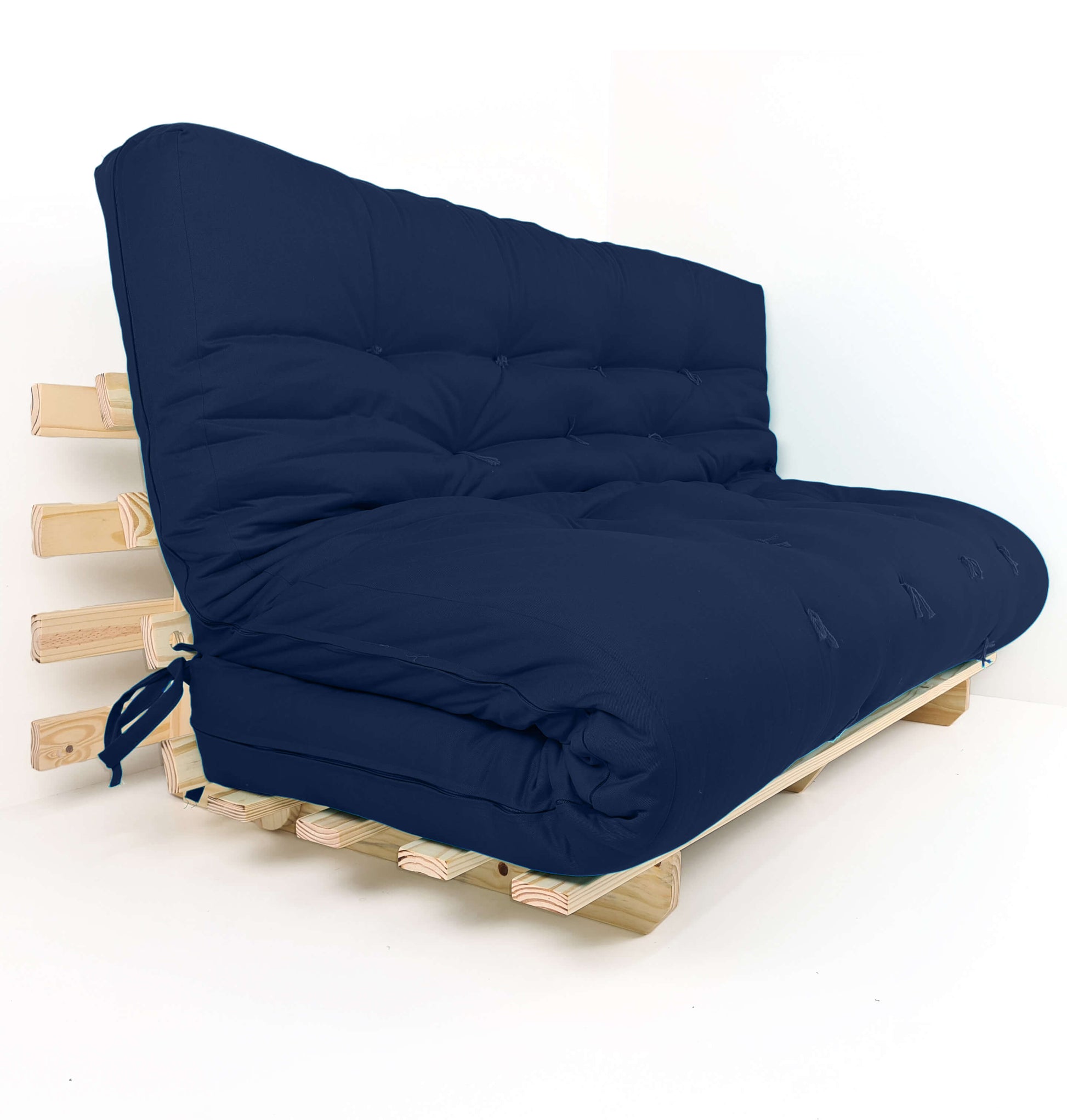 Sofa Cama Futon Oriental King D33 Madeira Pinus Acquablock Azul Royal