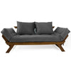 Sofá Japão Futon Acquablock Madeira Cor Imbuia - Chumbo