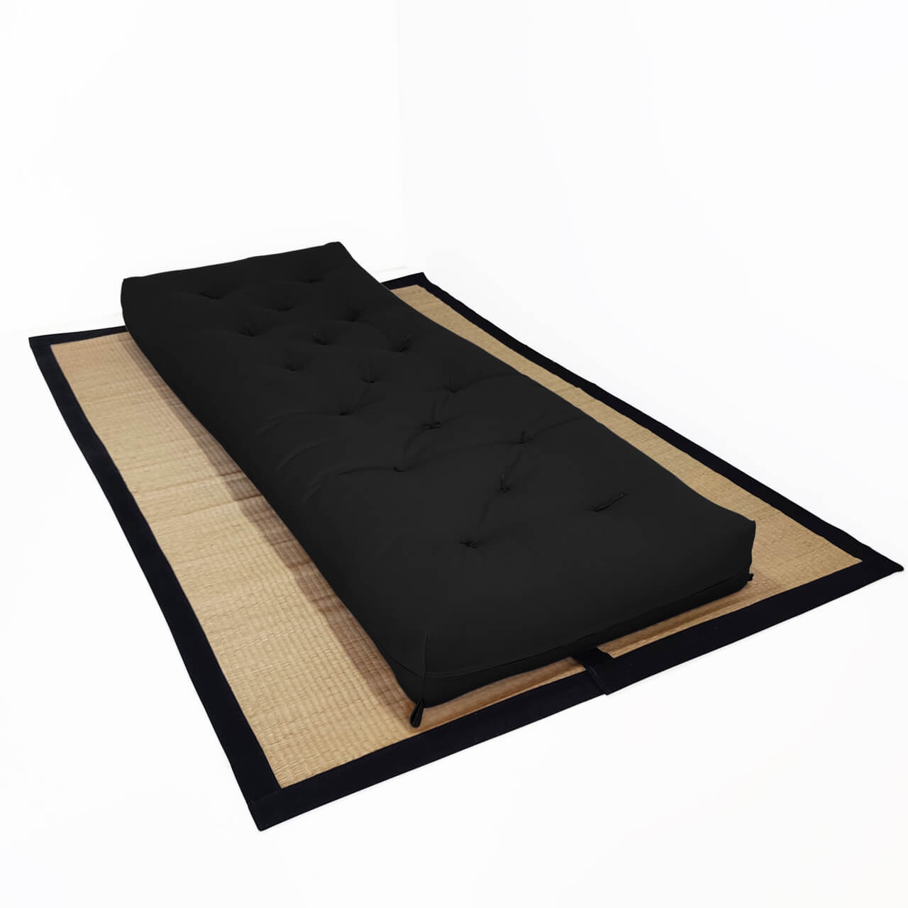 Futon Solteiro Oriental D28 Dobrável Preto