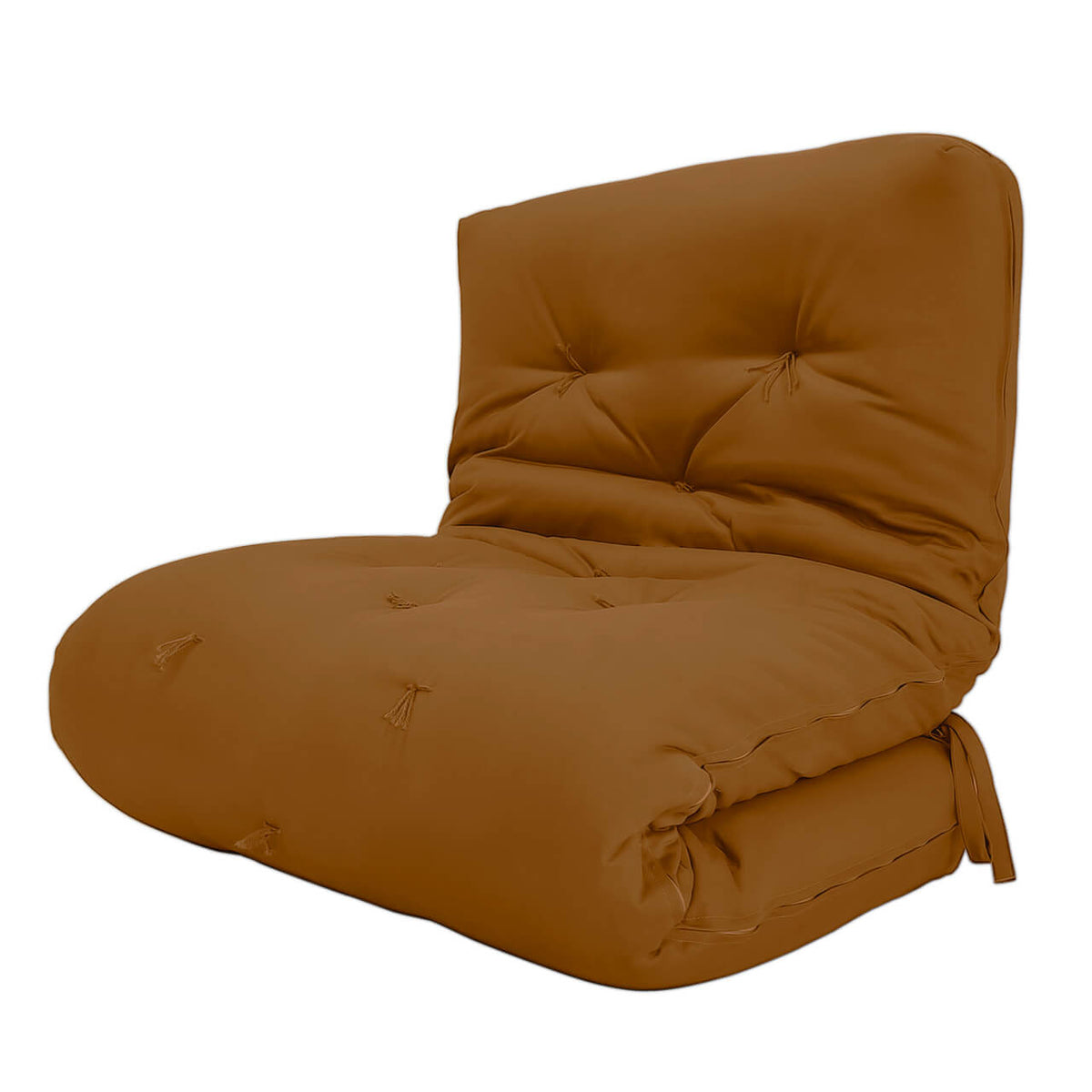 Futon Solteiro Oriental D28 Dobrável - Sarja Caramelo