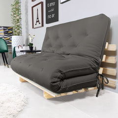 Sofa Cama Casal Futon Oriental Madeira Maciça Acquablock Chumbo