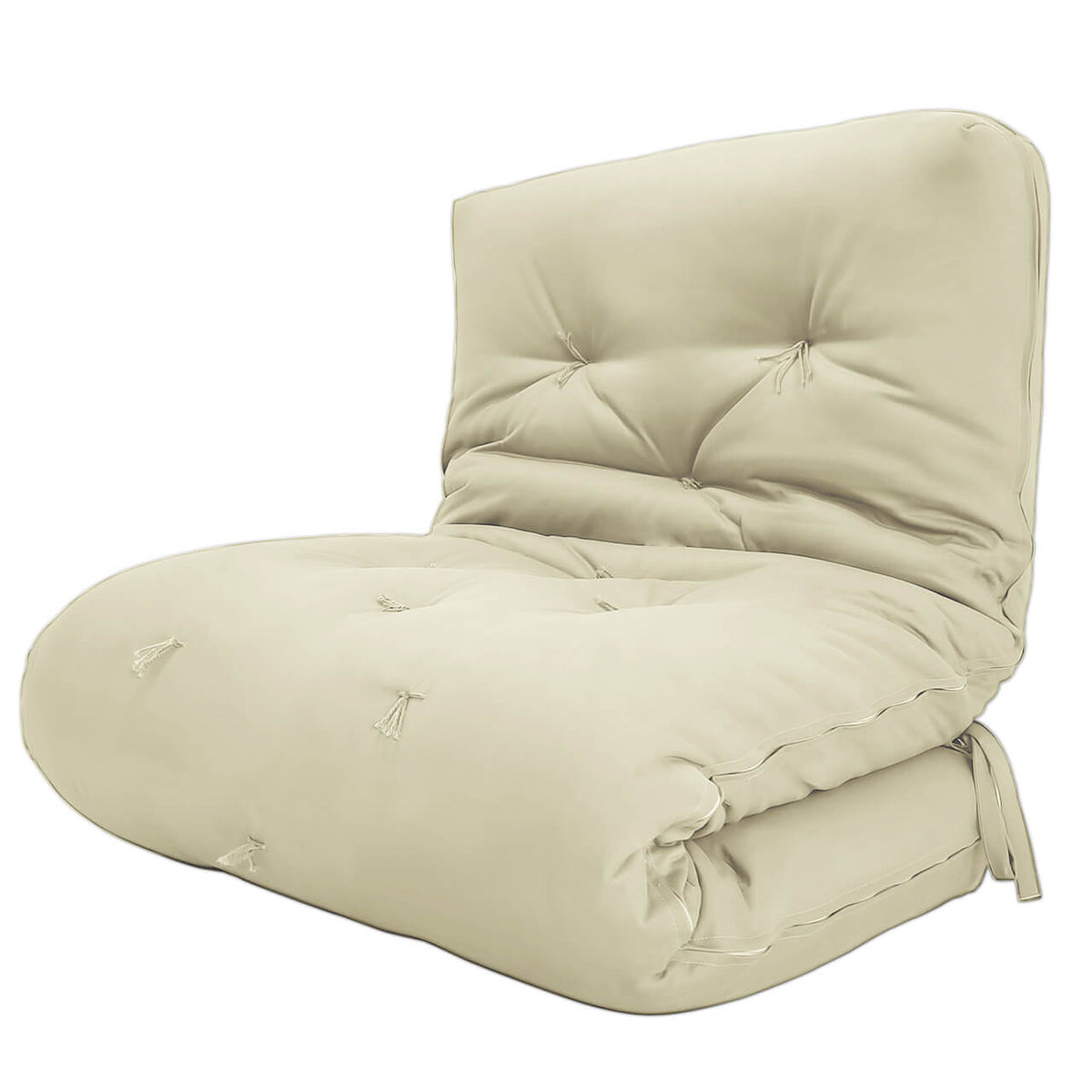 Futon Solteiro Oriental D28 Dobrável - Sarja Bege
