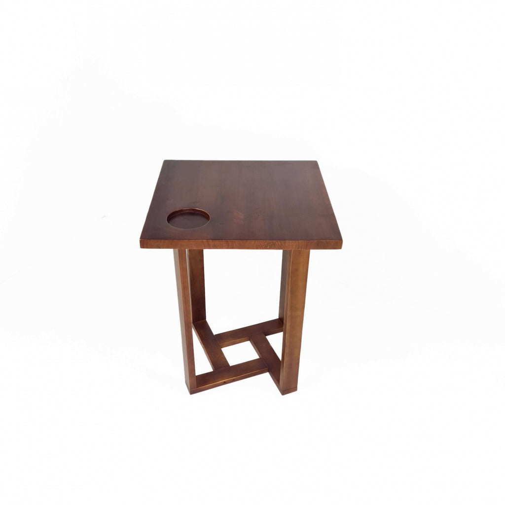 Mesa Lateral Design Quadrada Madeira Pinus Imbuia