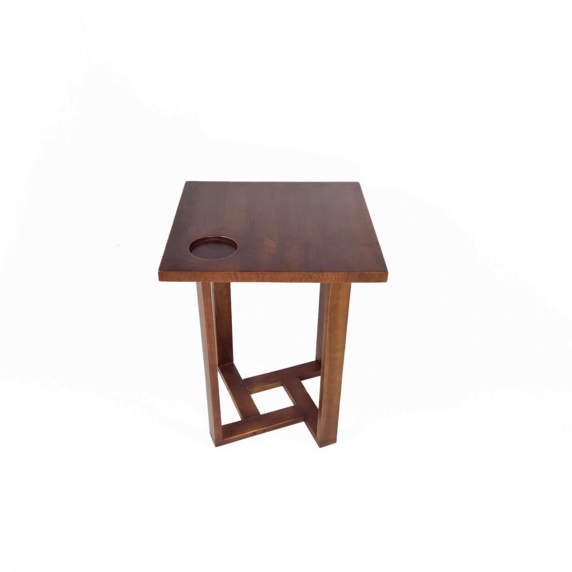 Mesa Lateral Design Quadrada Madeira Pinus Imbuia