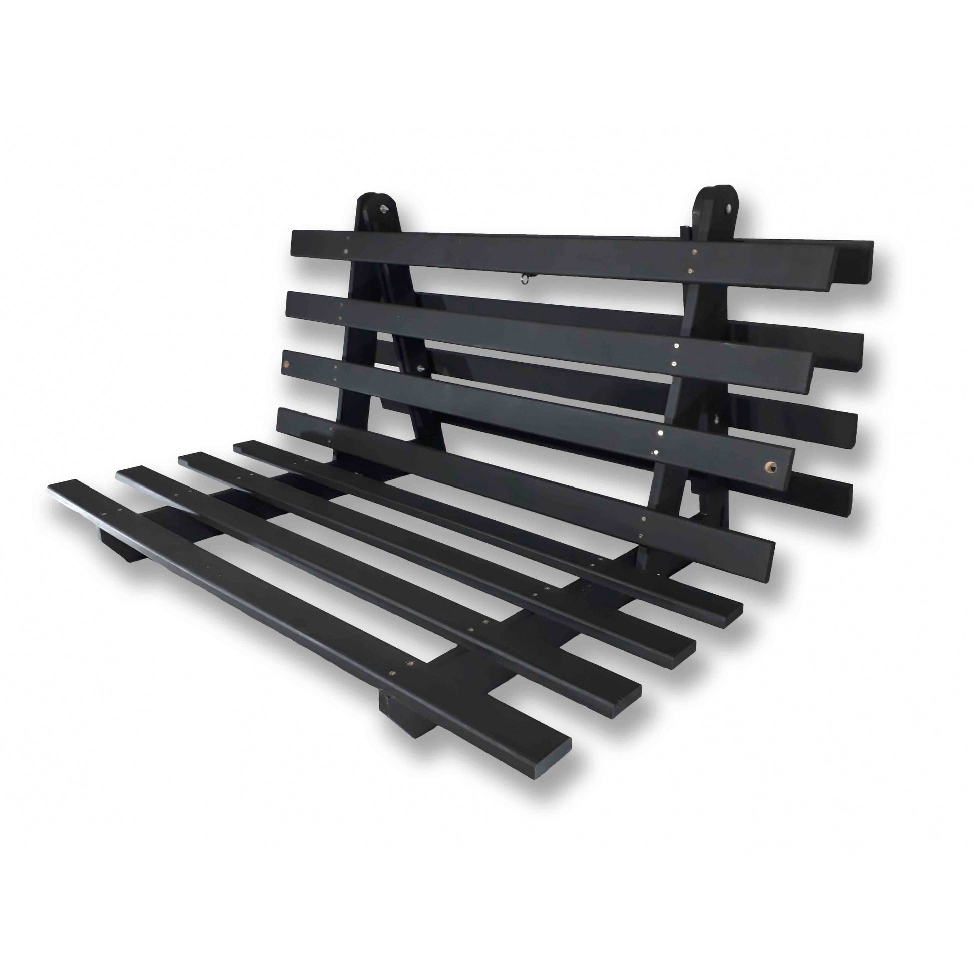 Base Futon Casal Oriental Madeira Pinus Cor Preta