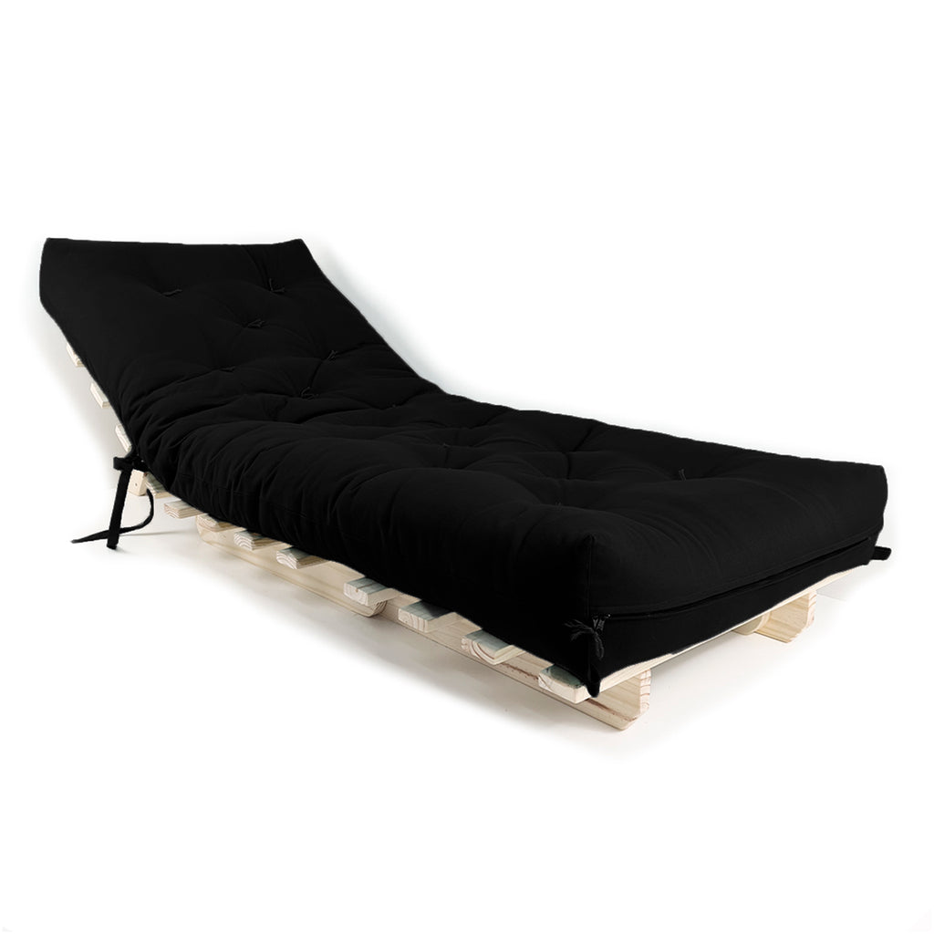 Sofa Cama Solteiro Futon Dobrável Acquablock Preto