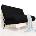 Sofa Cama Futon Casal Tokio Madeira Maciça Acquablock Preto