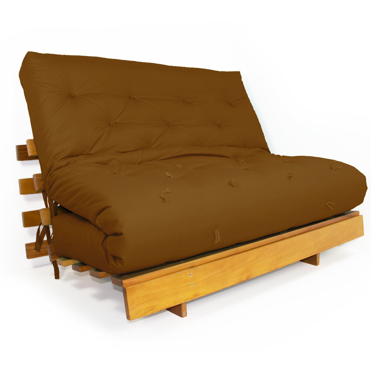 Sofá Cama Casal Futon Tokio Madeira Nobre Sarja Caramelo