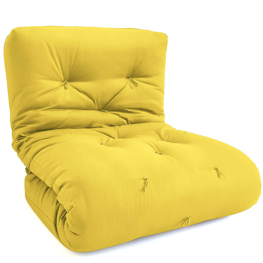 Futon Solteiro Oriental D28 Dobrável Acquablock Amarelo