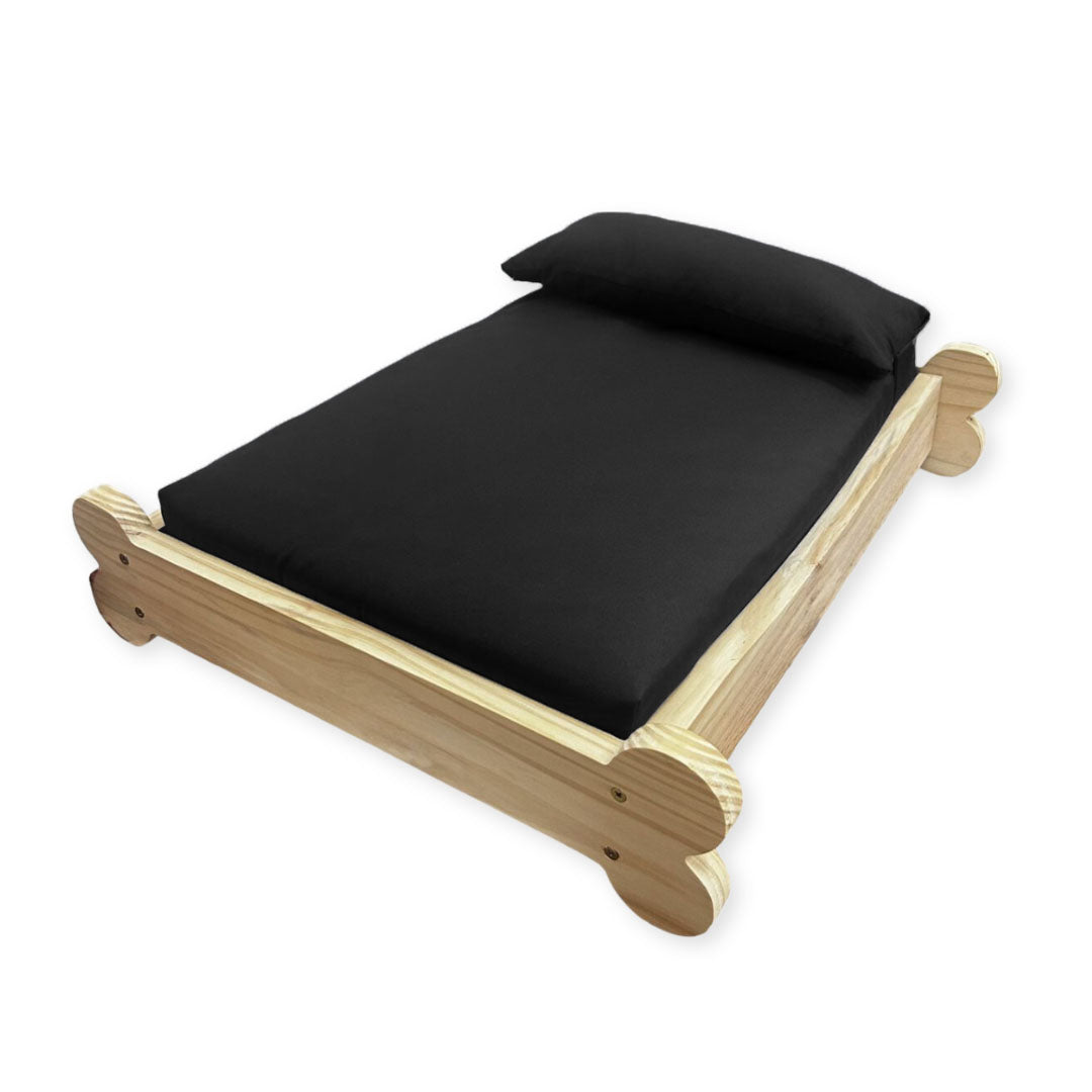 Cama Caminha Pet Impermeável Madeira Maciça - Preto