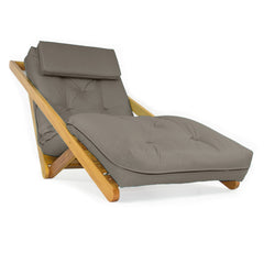 Poltrona New York Reclinável Sala de Estar Madeira Pinus Sarja Cinza