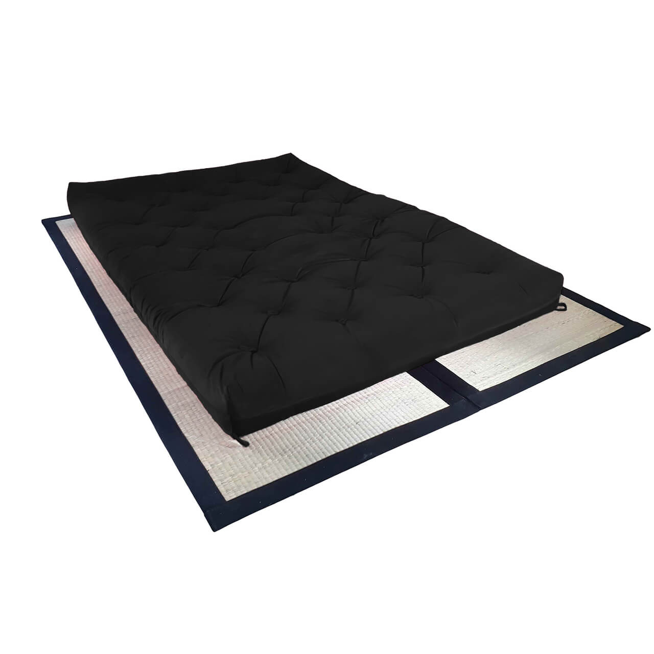 Futon Sofa Cama Casal D33 Tendencia Oriental Preto