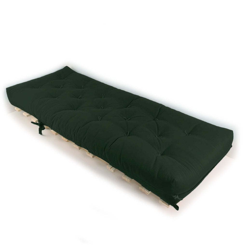 Sofa Cama Solteiro Futon Dobrável Sarja Verde Militar