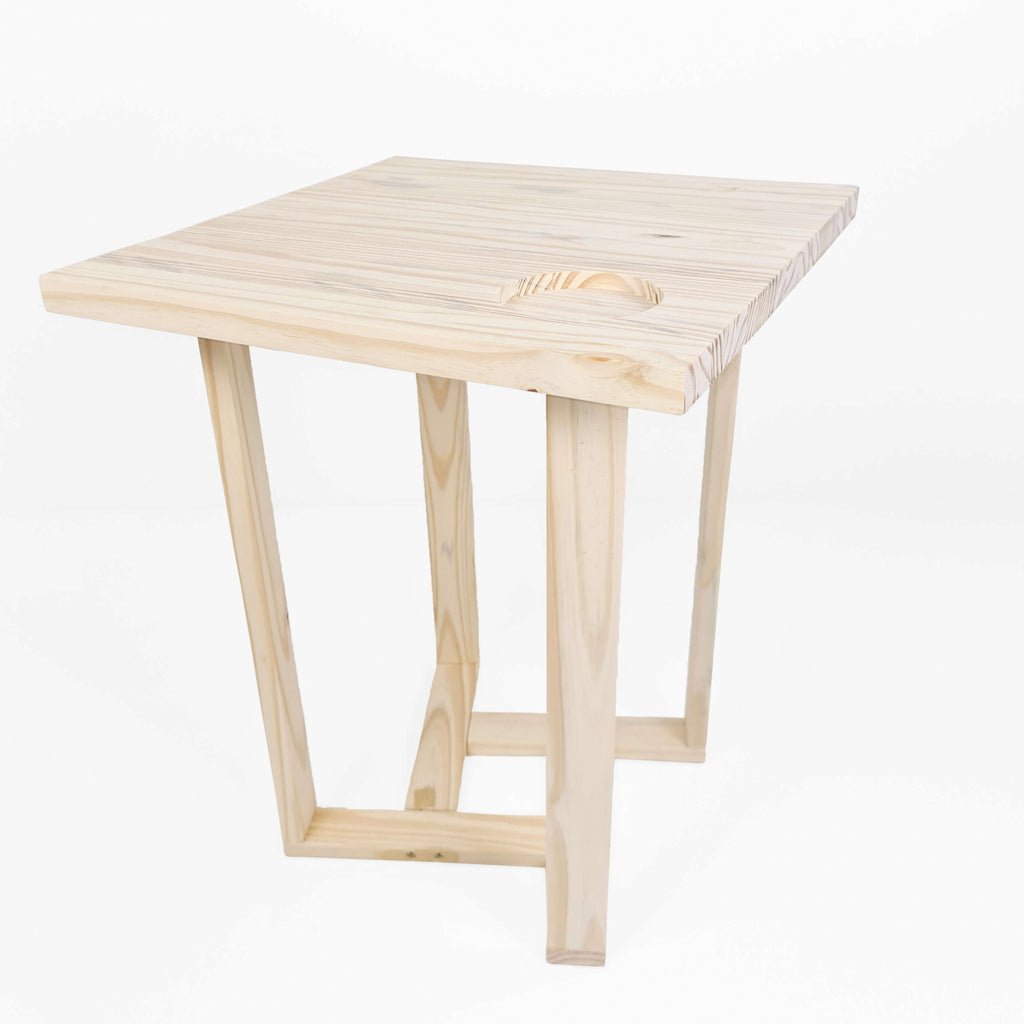 Mesa Lateral Design Quadrada Pinus S/Pintura