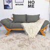 Sofá Japão Futon Sarja Madeira Cor Mel - Cinza