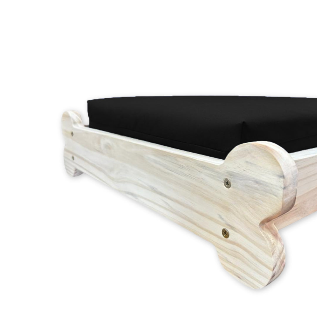 Cama Caminha Pet Impermeável Madeira Maciça - Preto