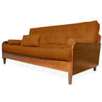 Sofá Cama Casal Futon Paris II Sarja em Madeira Maciça Natural D33 - Cor Caramelo