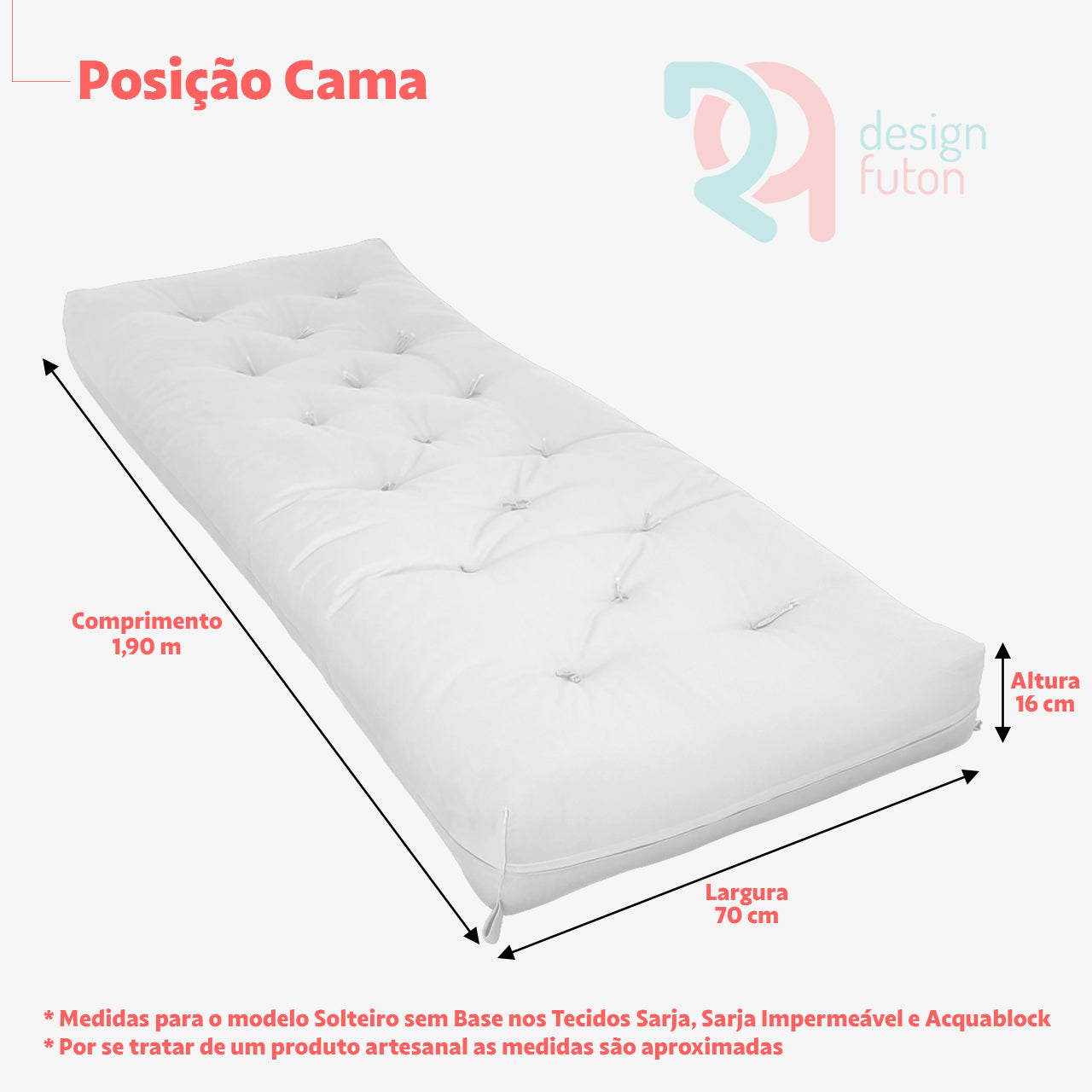 Futon Solteiro Oriental D28 Dobrável Cinza