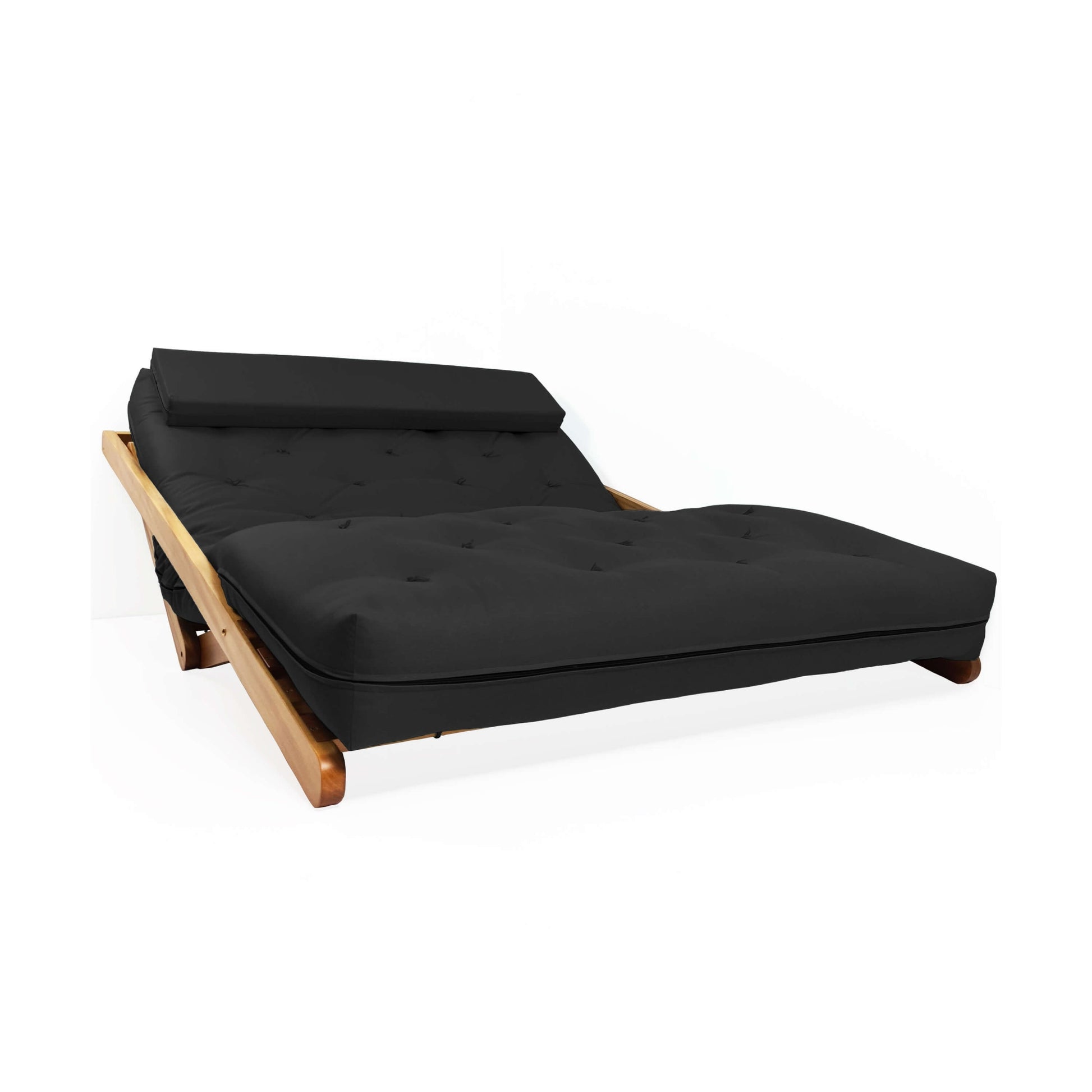 Poltrona New York Reclinável Casal Futon Sarja Preto Sala de Estar