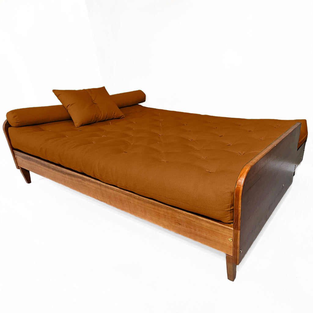 Sofá Cama Paris II Sarja em Madeira Maciça Cor Natural - Caramelo
